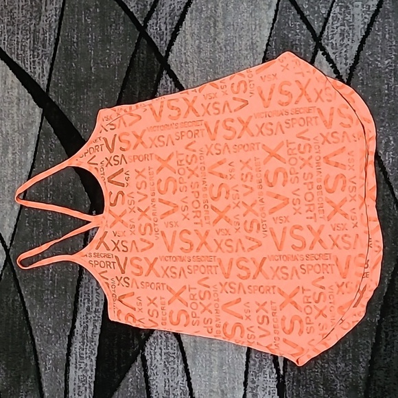 VINTAGE VS VSX SPORT RACERBACK STRAPPY ORANGE LOGO TANK-TOP - Picture 1 of 13